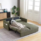 Divano Letto Convertibile in Velluto a Coste 3-in-1 con Letto Estraibile 64.5