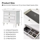 Giorgio 3 - Comodino con 3 cassetti e prese integrate, set da 2|HULALA HOME
