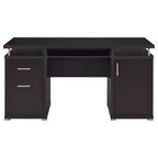 TUYOHW 55 Scrivania da scrittura in legno, scrivania per computer da ufficio con 2 cassetti, 1 armadietto, 1 ripiano aperto, 1 anta, scrivania da lavoro per ufficio domestico, studio, piccoli spazi