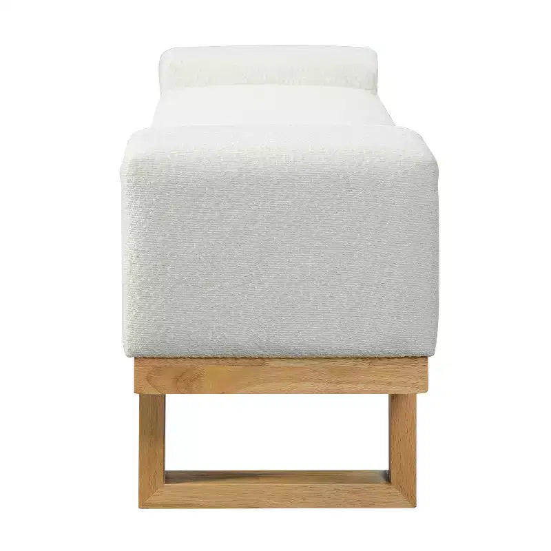 Panca moderna imbottita in bouclé Christopher Knight Home Paulina in legno di Hevea