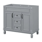 Mobile Bagno Moderno da 90cm con Lavabo Integrato e Specchiera, 2 Ante e 2 Cassetti