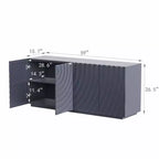 59 Modern Spiral Madia Buffet, Mobile Contenitore a Basso Profilo da Ingresso con Ante a Ondulazione 3D