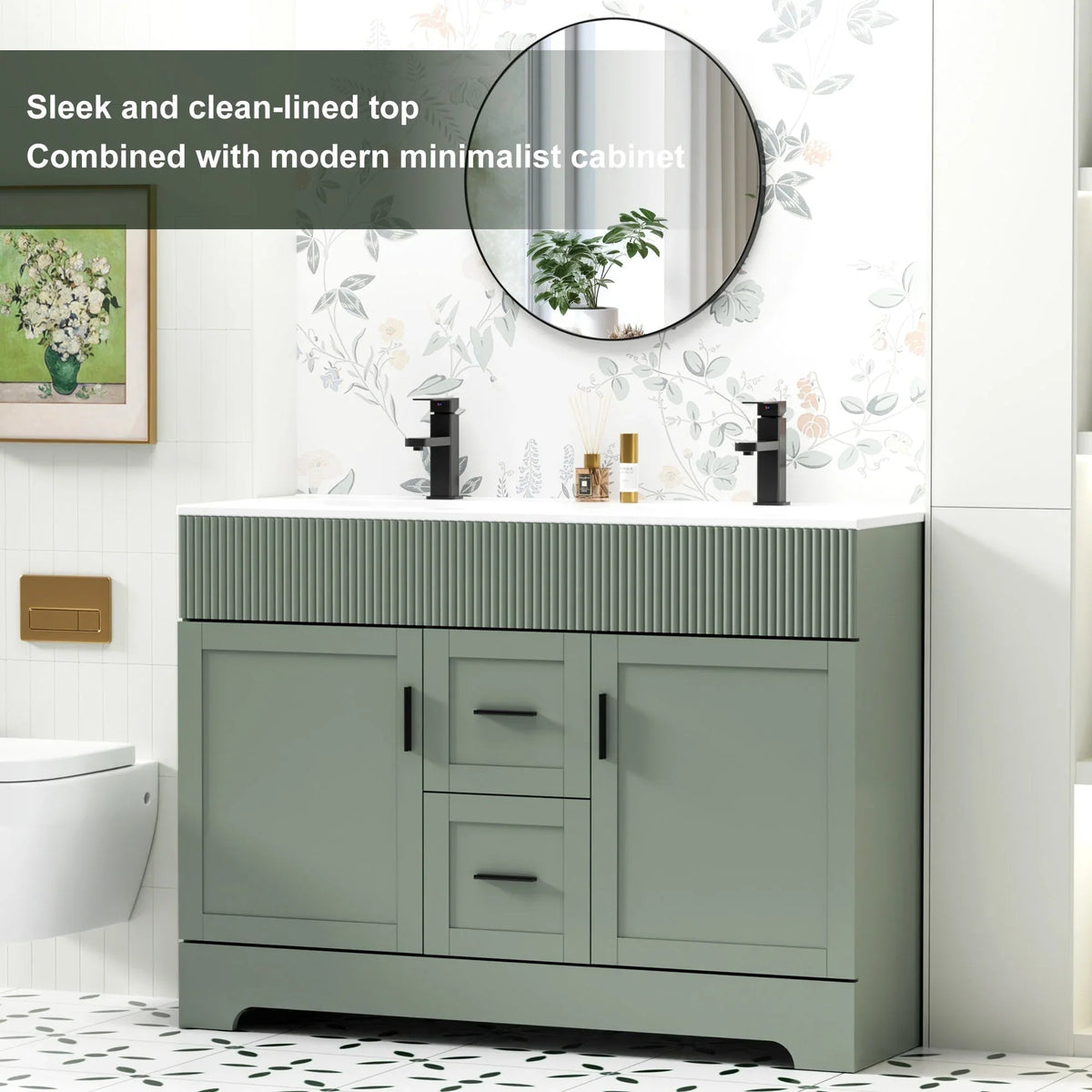 Mobile bagno 30/36/48 Wavy Line con lavabo e rubinetto