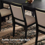 Set da Pranzo Moderno - Tavolo 80" + 6 Sedie Imbottite, Struttura in Legno Massello, Capacità Tavolo 400 libbre, Facile Montaggio