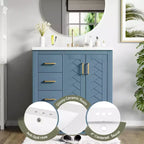 Mobile bagno 30 pollici con lavabo singolo, armadietto e 3 cassetti – Nero / Blu / Verde / Indaco / Bianco