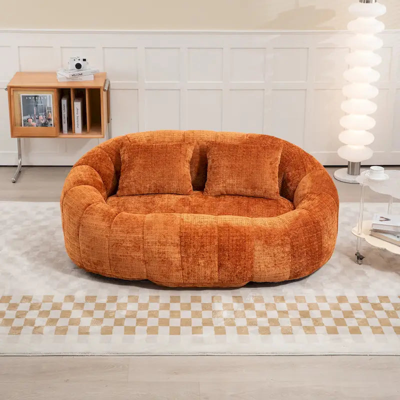 GDFStudio - Divano Pigro a 2 Posti Laurel Chenille con Schiuma ad Alta Densità e Comfort Extra Large