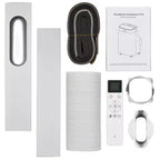 Condizionatore portatile da 10000 BTU, climatizzatore domestico con telecomando per ambienti fino a 42 mq, funzioni 3-in-1/timer 24 ore/ruote piroettanti