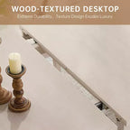 Set da Pranzo Moderno - Tavolo 80" + 6 Sedie Imbottite, Struttura in Legno Massello, Capacità Tavolo 400 libbre, Facile Montaggio
