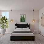 Letto a piattaforma Hunter con testiera