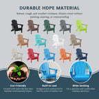 Polytrends Laguna Sedia Adirondack Pieghevole da Esterno per Patio Resistente allo Sbiadimento e alle Intemperie