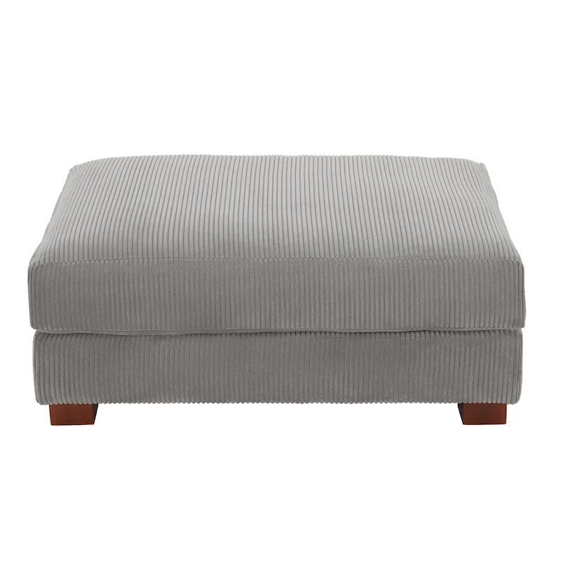 Pouf poggiapiedi oversize in velluto a coste moderno
