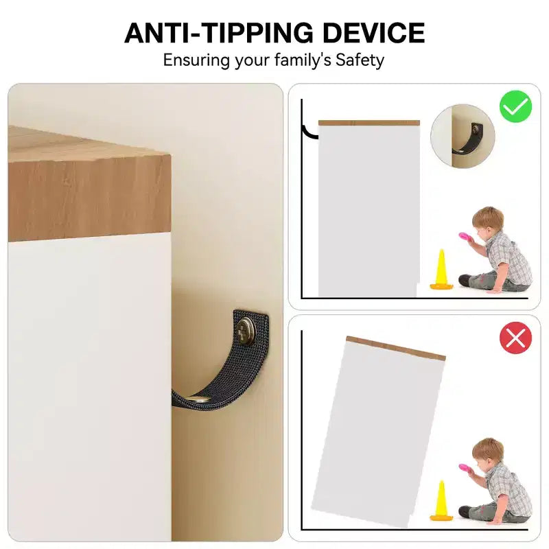 Guardaroba Armadio in Legno H 43.3 con 4 Cassetti e Asta Appendiabiti, Mobile Contenitore Multifunzionale per Camera da Letto