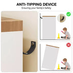 Guardaroba Armadio in Legno H 43.3 con 4 Cassetti e Asta Appendiabiti, Mobile Contenitore Multifunzionale per Camera da Letto