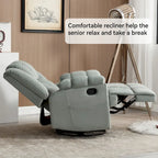 Poltrona reclinabile manuale oversize verde con girevole, dondolo e rivestimento in tessuto
