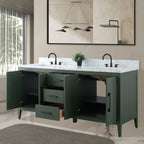 Mobile lavabo doppio Vanity Art 72 per bagno con piano in marmo composito