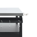 Isola da cucina per esterni con piano in acciaio inossidabile, carrello per barbecue in metallo con armadio di stoccaggio - N/A