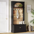 Lantine 70.86 Appendiabiti con Panca, Mobile Ingresso 4 in 1: Attaccapanni, Scarpiera, Panchina per Ingresso, Guardaroba