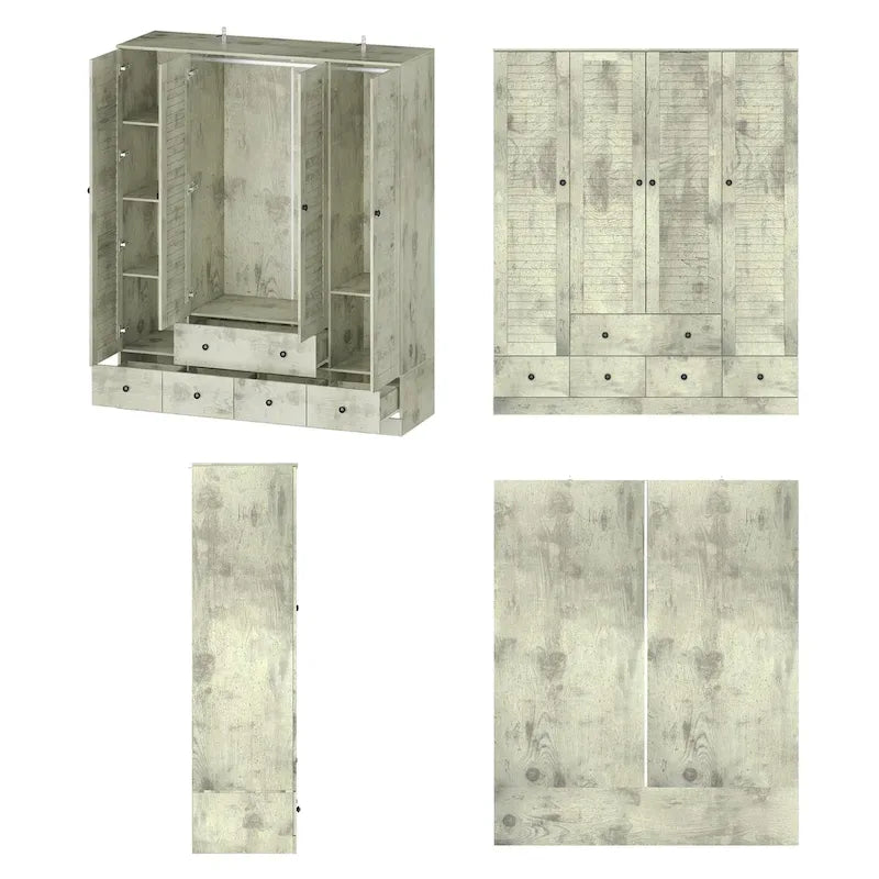 Armadio guardaroba cabina armadio 59W grande armadio indipendente bianco