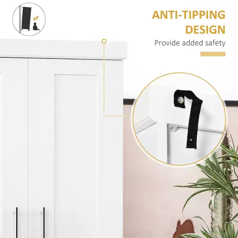 Dispensa da Cucina Moderna, Mobile Autoportante con Ante e Cassetti, Ripiani Regolabili