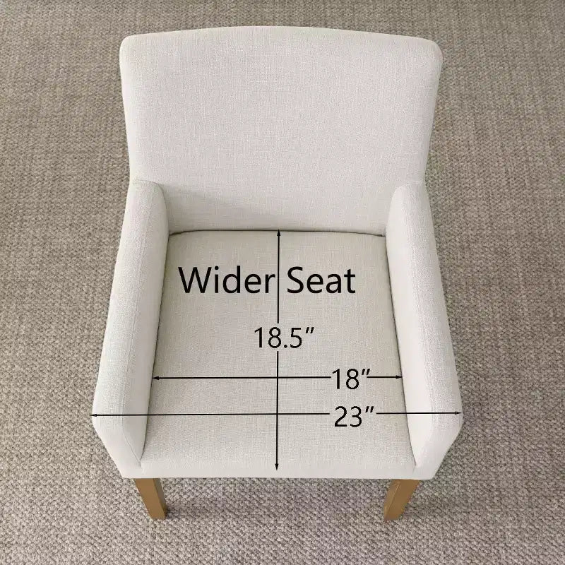Set di 6 sedie da pranzo imbottite con braccioli, poltrone moderne in lino con gambe in legno, sedie occasionali per sala da pranzo, soggiorno - Panipeachy