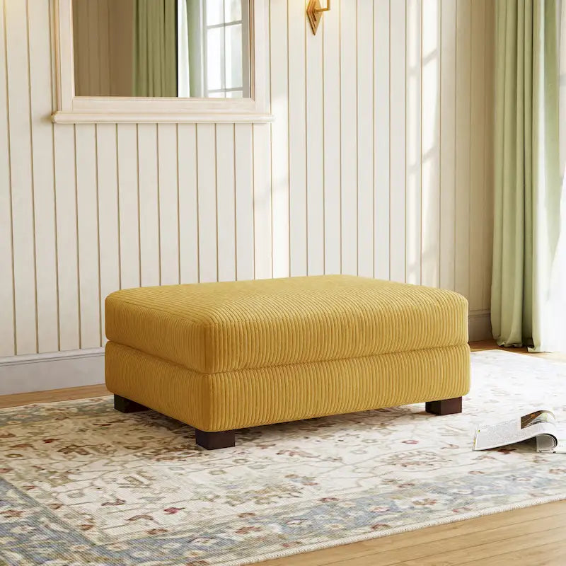 Pouf poggiapiedi oversize in velluto a coste moderno