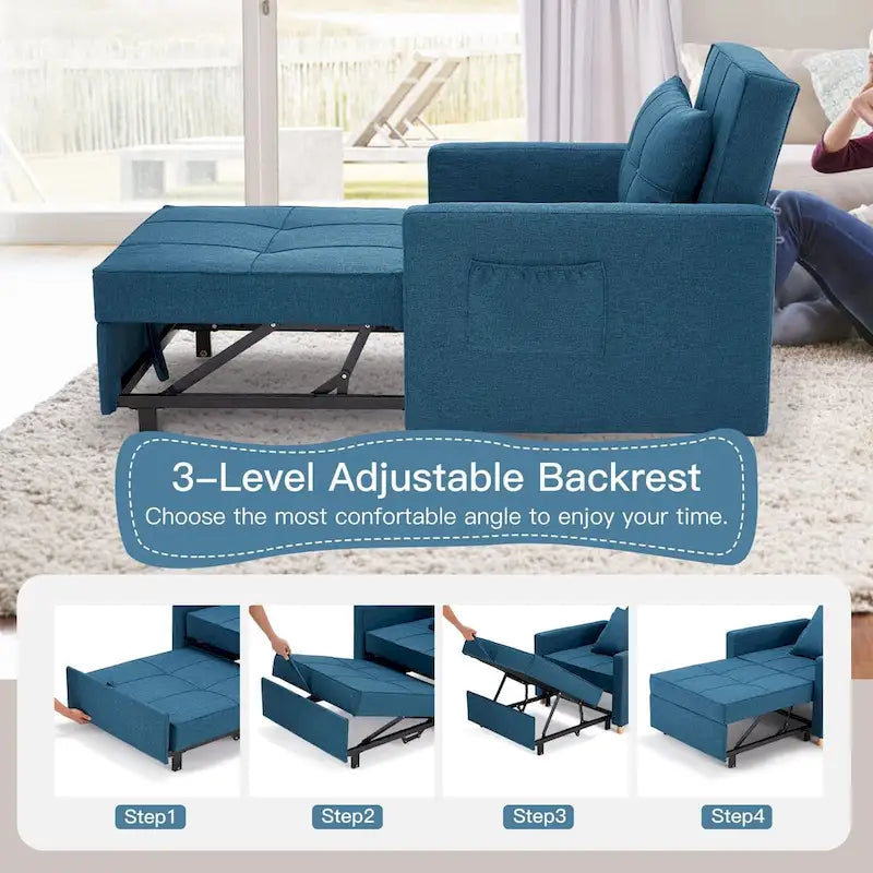 Poltrona letto trasformabile, 3 in 1, vari colori, per 1 persona