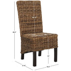 Set di 2 sedie da pranzo in vimini naturale 48L x 56P x 104A cm, stile Boho Coastal