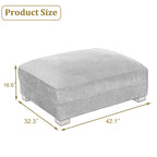 Pouf poggiapiedi oversize in velluto a coste moderno
