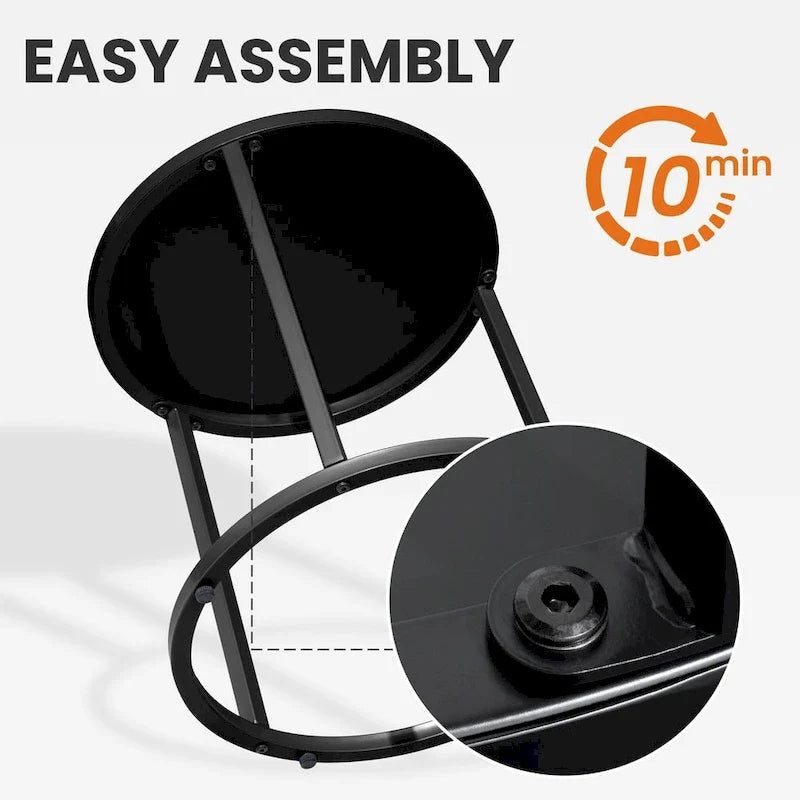 Poltrone Papasan da Esterno con Cuscino in Rattan PE, Comode Poltrone da Patio con Tavolino Laterale
