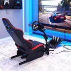 Postazione pieghevole per simulatore di guida, supporto per volante regolabile per G29/G920/G923, compatibile con Thrustmaster, Fanatec, Hori, Mad Catz, angolo del pedale regolabile