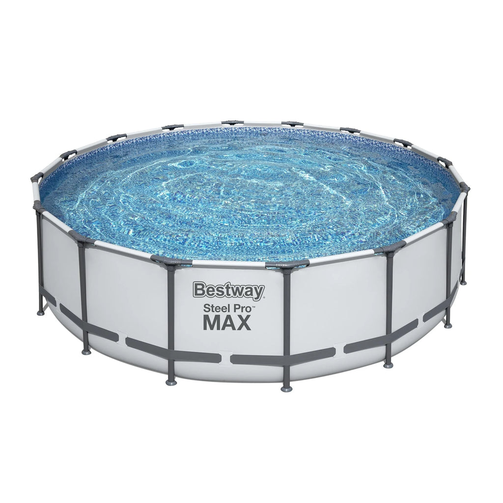Piscina Fuori Terra Rotonda Bestway Steel Pro MAX con Pompa e Copertura