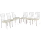 Set tavolo da pranzo allungabile da cascina per 6, tavolo rettangolare e 6 sedie imbottite
