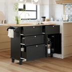 Set da isola per cucina TOPMAX con anta a ribalta e 2 posti a sedere, set tavolo da pranzo con ripiano regolabile, cassetti e portasciugamani