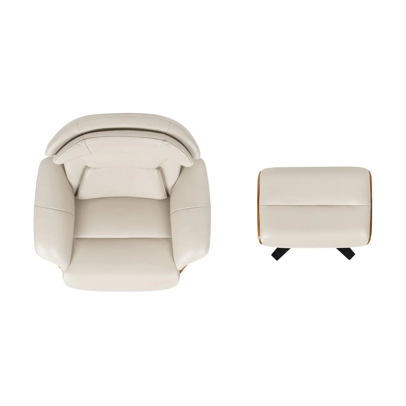 Jovan 31.5 Poltrona reclinabile in vera pelle con pouf