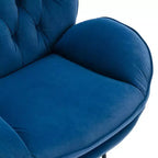 Poltrona Svedese Okak con Pouf, Poltrona Moderna Senza Braccioli Stile Mid-Century per Soggiorno, Morbida e Confortevole per Guardare la TV, Giocare