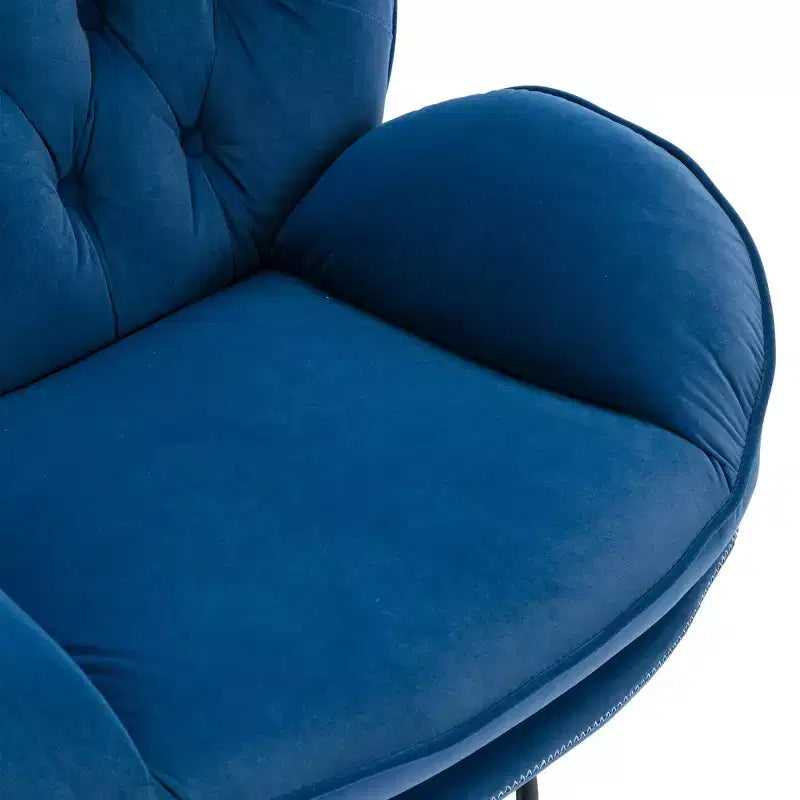 Poltrona Svedese Okak con Pouf, Poltrona Moderna Senza Braccioli Stile Mid-Century per Soggiorno, Morbida e Confortevole per Guardare la TV, Giocare
