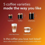Macchina da Caffè Espresso Premium, 12 Bevande Calde/Fredde, Sistema LatteGo, Macinacaffè in Ceramica, Cromo Nero