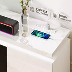 Mobile TV Skyzoo con camino elettrico per TV fino a 80" con luci a LED e 4 prese CA, console TV per soggiorno