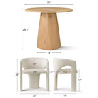 Set Tavolo da Pranzo Piccolo per 2, Sedie Imbottite Beige, Tavolo da Pranzo Rotondo con Piedistallo, Mobili da Cucina Moderni e Compatti-Panipeachy