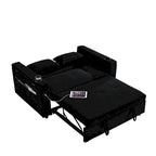 Divano Letto Estraibile 54", Divano Reclinabile 2 Posti con Contenitore, Cuscino Lombare, Presa USB
