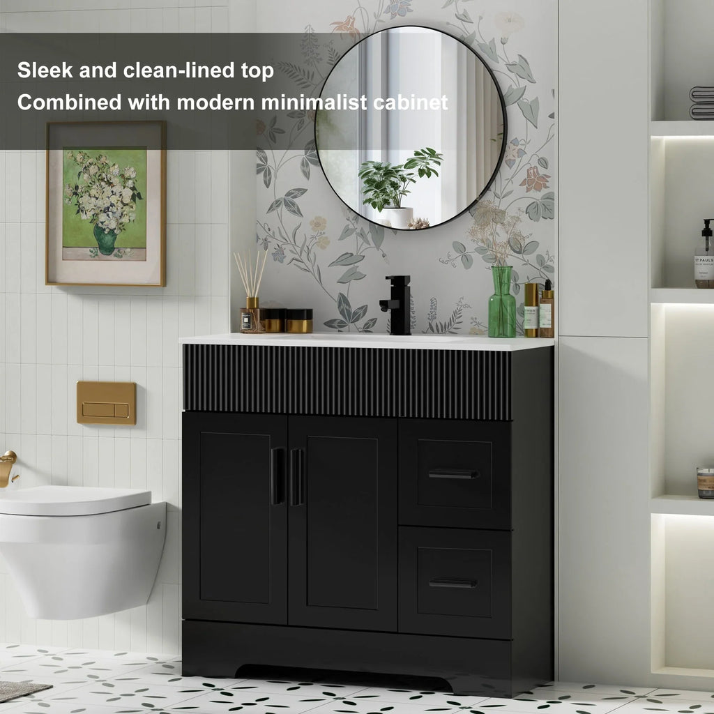 Mobile bagno 30/36/48 Wavy Line con lavabo e rubinetto