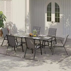 Sedie da patio, Set di 4/6 sedie da pranzo impilabili per esterni in textilene leggero per tutte le stagioni con braccioli per giardino, bordo piscina