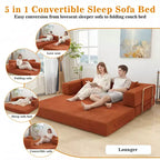 Dyonery 78Divano Letto Pieghevole Convertibile in Corduroy King Size Divano Letto a Pavimento Combinazione 4-in-1 Divano Modulare Componibile Divano Comodo Pieghevole.