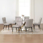 Bekrvio Sedie da Sala da Pranzo Set da 6, Moderne Imbottite in Ecopelle con Schienale Alto, Gambe in Metallo, Sedie da Cucina Senza Braccioli per Soggiorno Sala da Pranzo