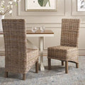 Set di 2 sedie da pranzo in vimini naturale 48L x 56P x 104A cm, stile Boho Coastal