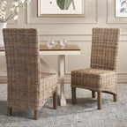 Set di 2 sedie da pranzo in vimini naturale 48L x 56P x 104A cm, stile Boho Coastal
