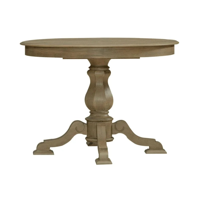 Tavolo da pranzo rotondo Magnolia Manor con base a piedistallo e prolunghe – 2 finiture