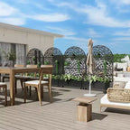 MAYEERTY 72x47 Fioriera ad Arco Nera in Ferro con Traliccio, Set da 3 Pezzi Schermo Decorativo da Giardino per Patio e Balcone