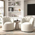 Poltrona a botte SEYNAR moderna girevole a 360 gradi, rivestita in velluto, con schienale trapuntato a bottoni, set da 2