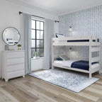 Letto a castello in legno massello Plank+Beam, stile rustico, singolo su singolo, per adulti